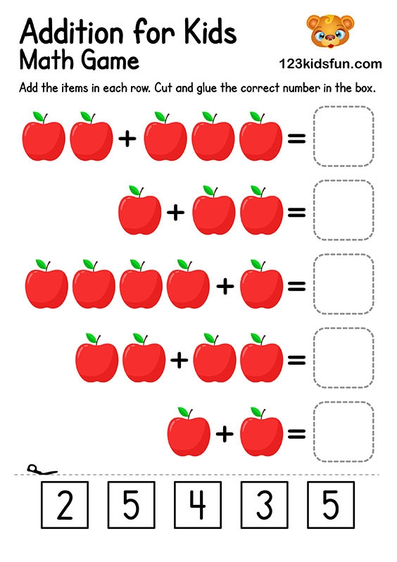 21 FREE Kindergarten Addition Worksheets