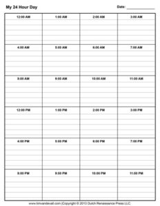 24 Hour Daily Schedule Template Printable Daily Schedule Template Images