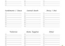 Free Printable Grocery Shopping List Template