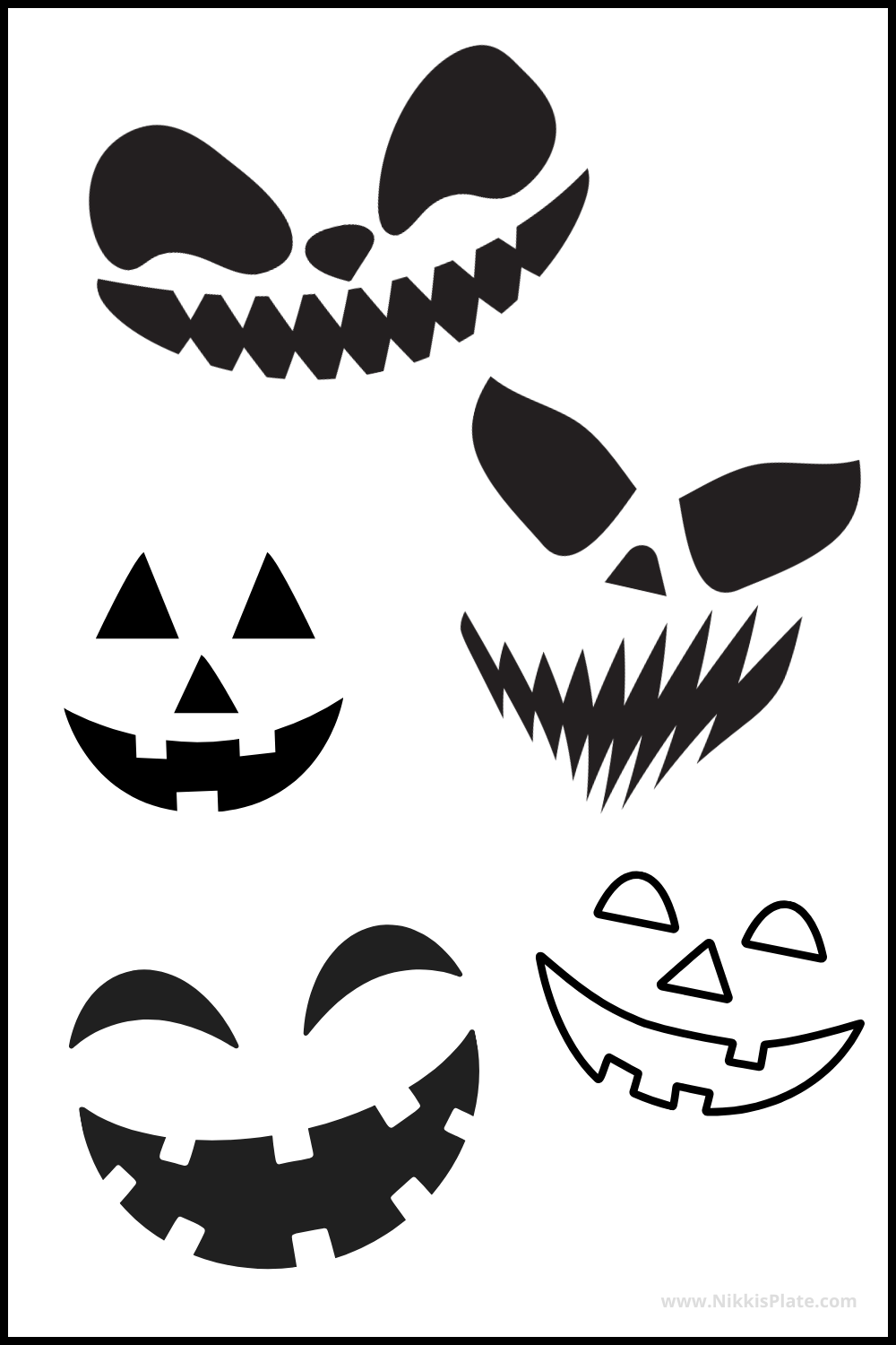25 FREE Creepy Jack O 39 lantern Faces Printable Stencils NP