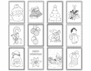 3 Cute FREE Printable Holiday Cards To Color for Kids Adults The