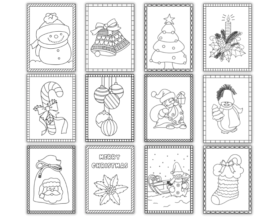 3 Cute FREE Printable Holiday Cards To Color for Kids Adults The 