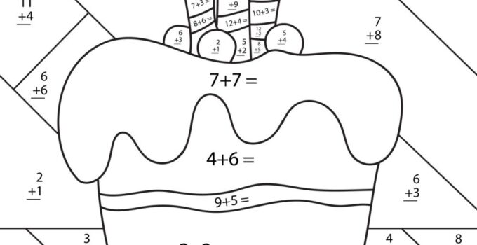 Free Printable Color By Number Addition