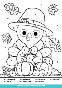 3 Free Thanksgiving Color By Number Printables