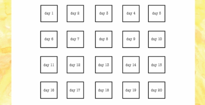 Free Printable 30 Day Countdown Calendar