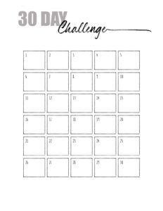 30 Day Countdown Printable