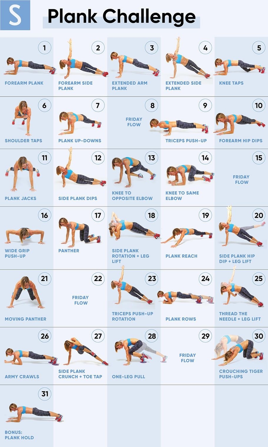 30 Day Plank Challenge Printable Get Your Hands On Amazing Free 
