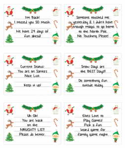 30 FREE Elf On The Shelf Printable Notes
