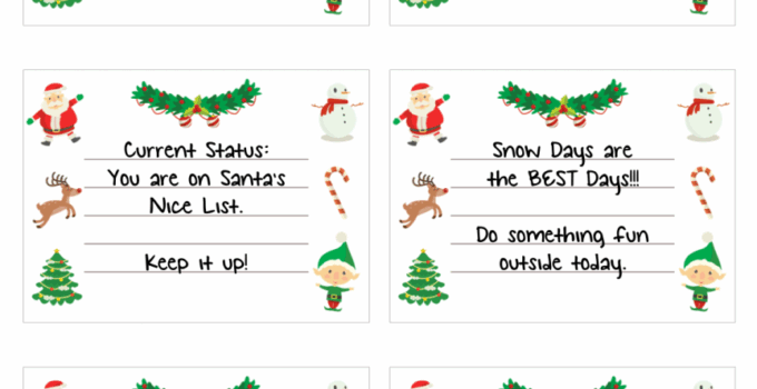 Free Elf On The Shelf Printable Notes
