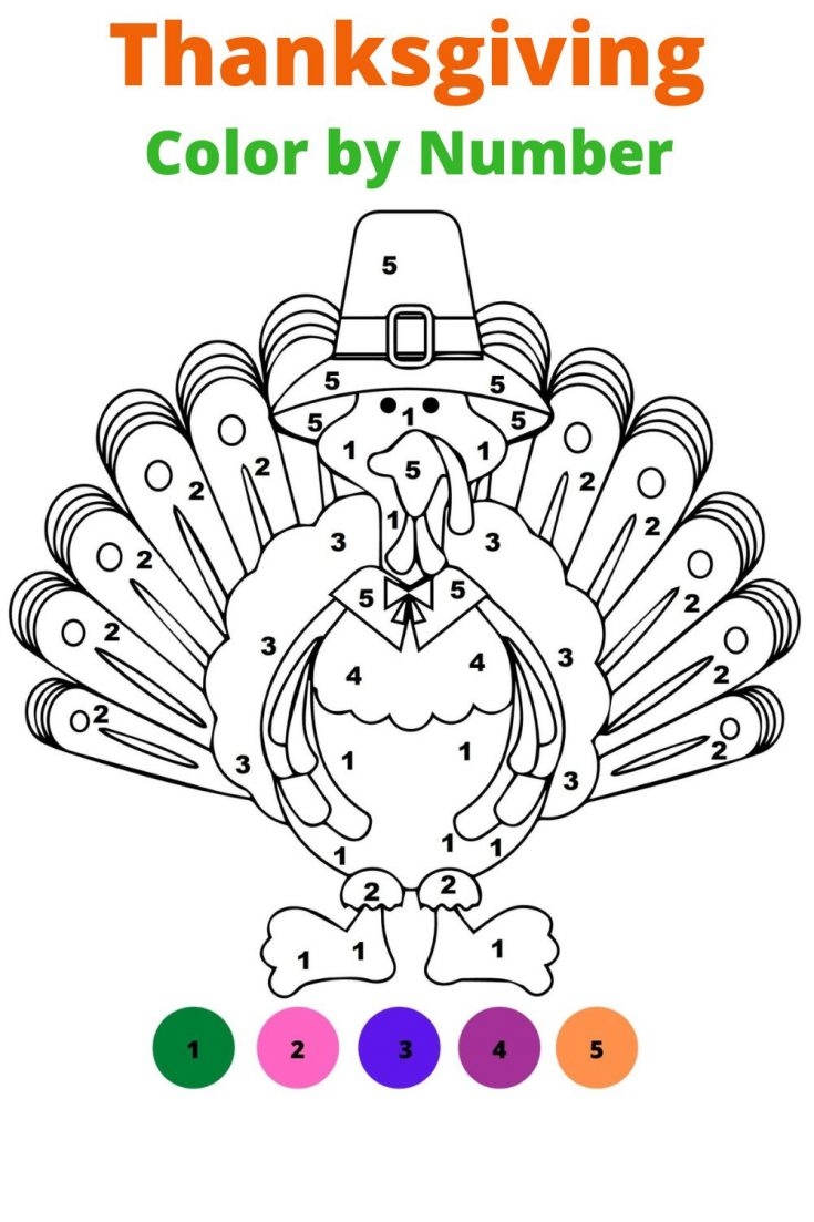 Thanksgiving Color By Number Free Printable