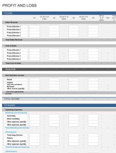 35 Profit And Loss Statement Templates Forms