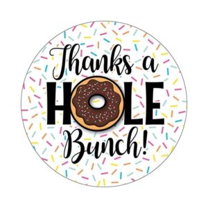 36 2 5 inch Donut Stickers Thank You Labels Thanks A Hole Bunch