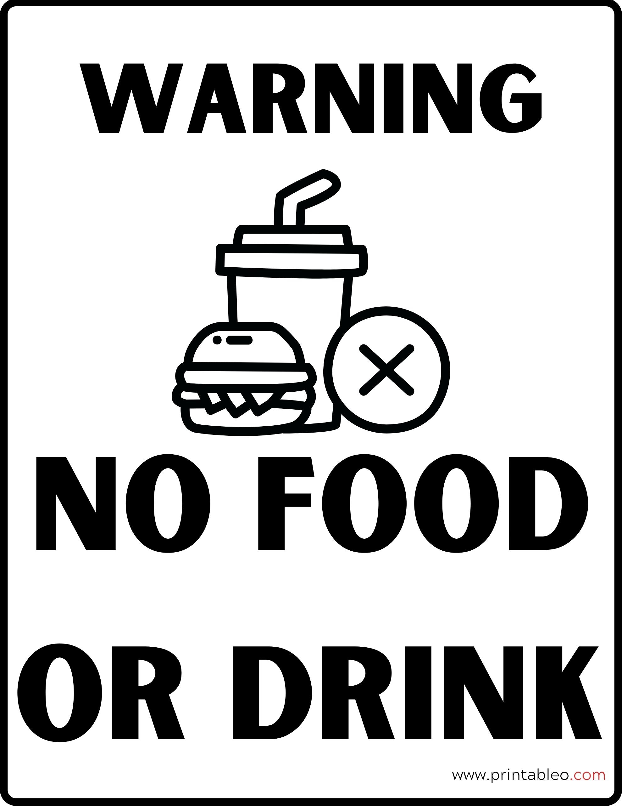 37 No Food Or Drink Sign Printable PDFs Printableo Com