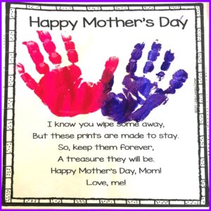 38 Mothers Day Poems For Kids Free Printable Handprint Poem Little