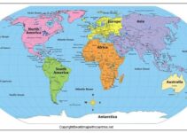 Continents And Oceans Map Printable Free