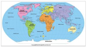 4 Free Printable Continents And Oceans Map Of The World Blank Labeled