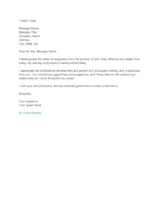 40 Two Weeks Notice Letters Resignation Letter Templates