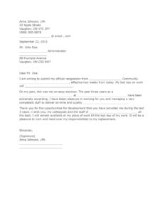 40 Two Weeks Notice Letters Resignation Letter Templates