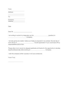 40 Two Weeks Notice Letters Resignation Letter Templates
