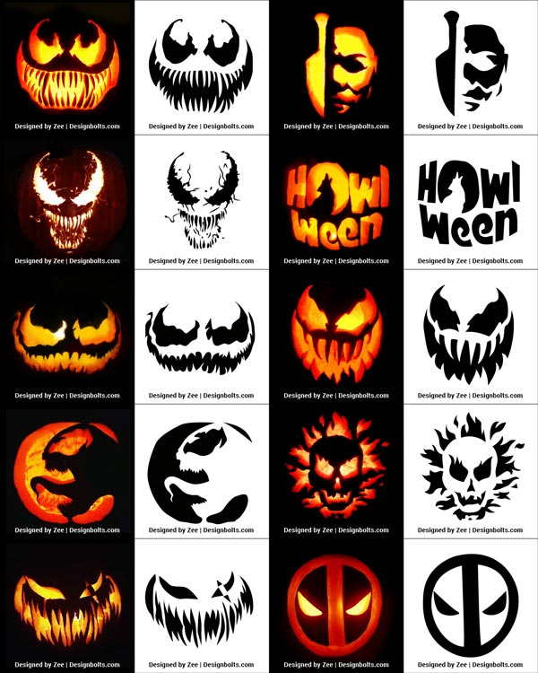 420 Free Printable Halloween Pumpkin Carving Stencils Patterns Designs 