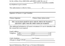Free Printable Minor Medical Consent Form