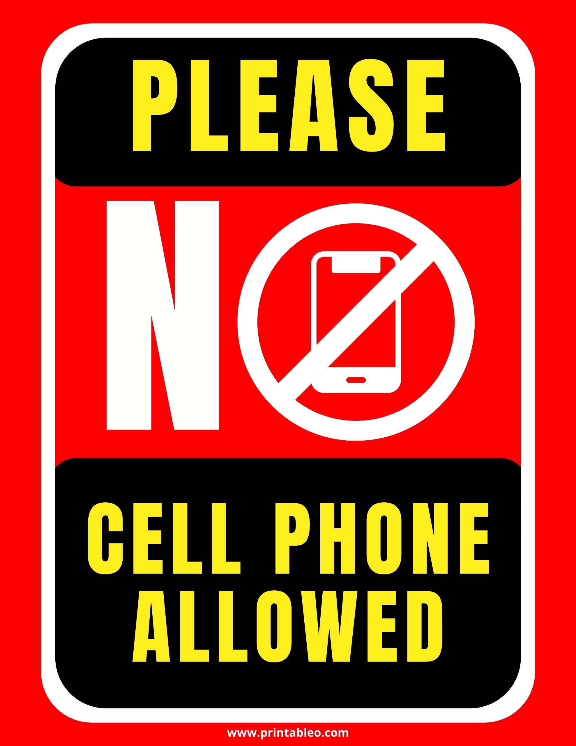 45 Printable No Cell Phone Signs Download Free PDFs