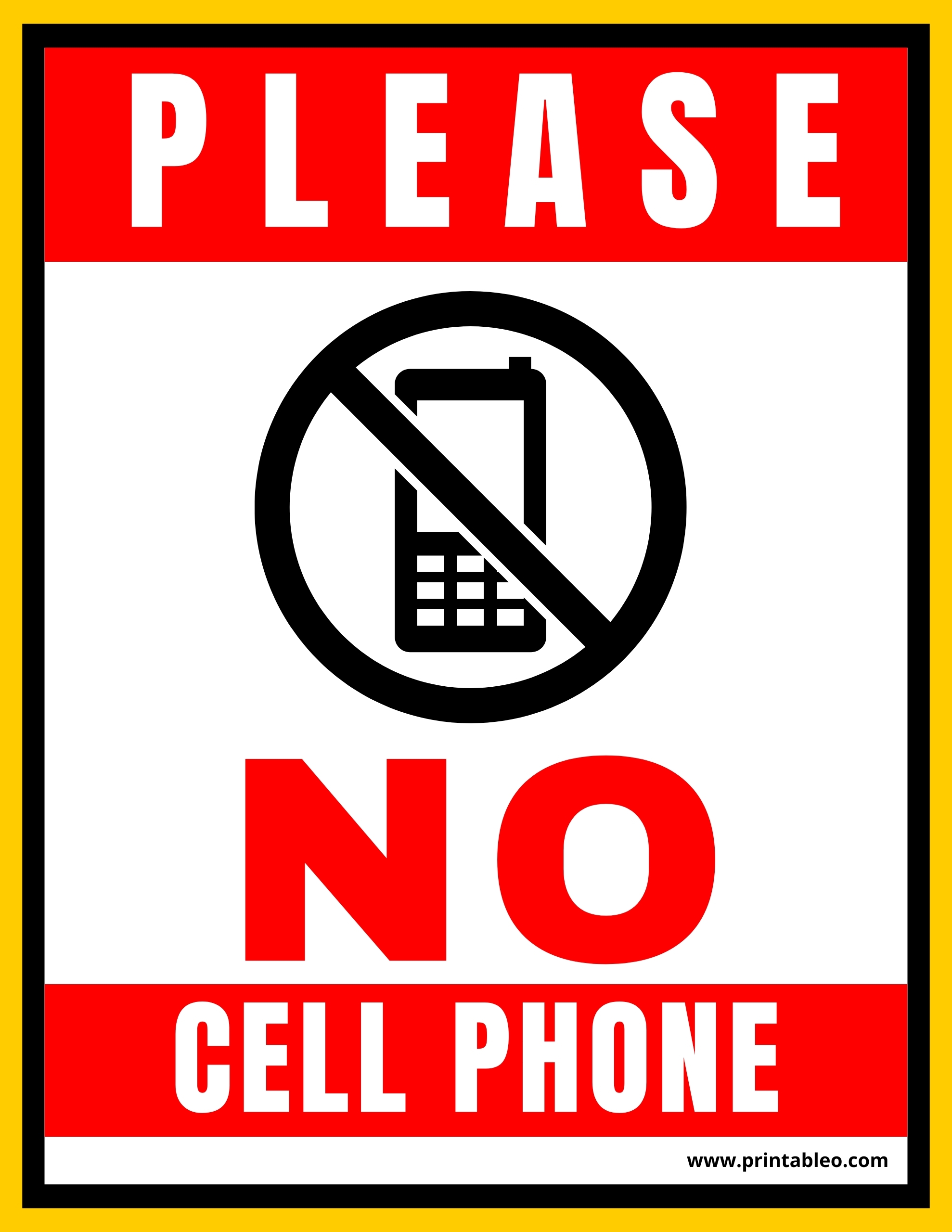 45 Printable No Cell Phone Signs Download Free PDFs