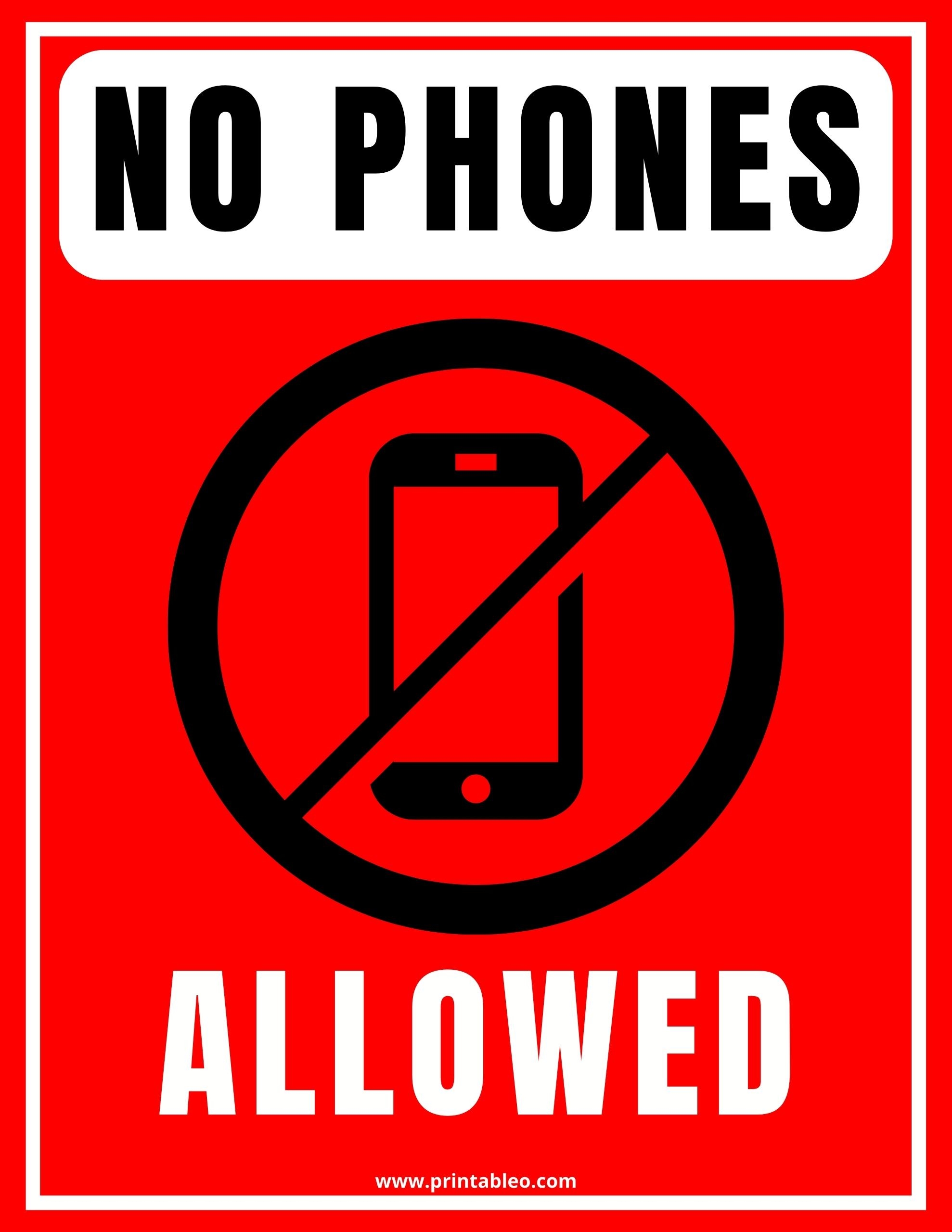 No Cell Phone Use Sign Free Printable