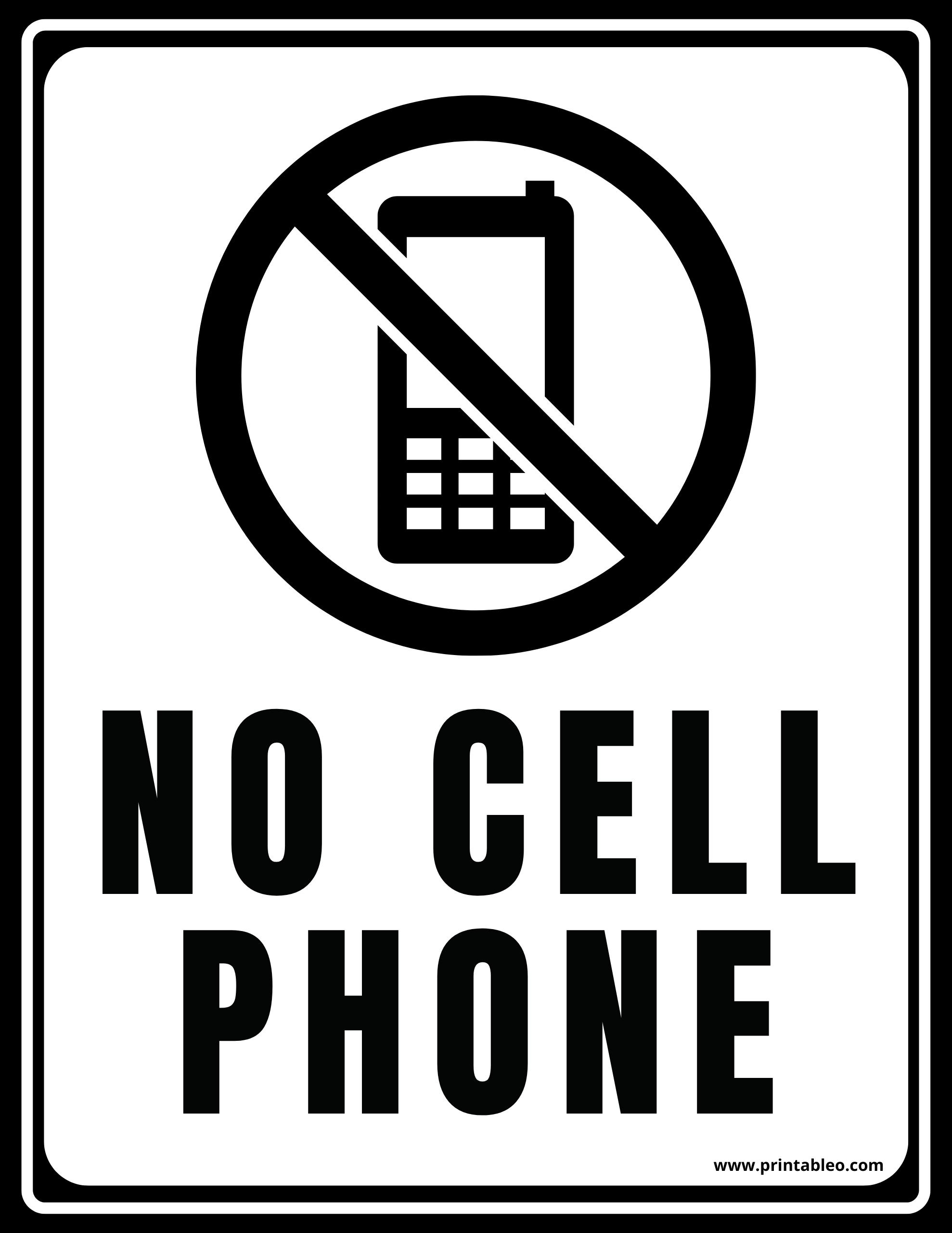 45 Printable No Cell Phone Signs Download Free PDFs