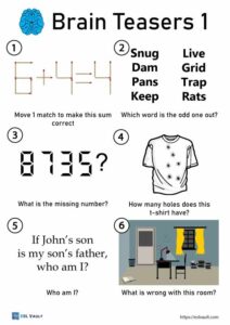 49 Free Printable Brain Teasers With Answers ESL Vault