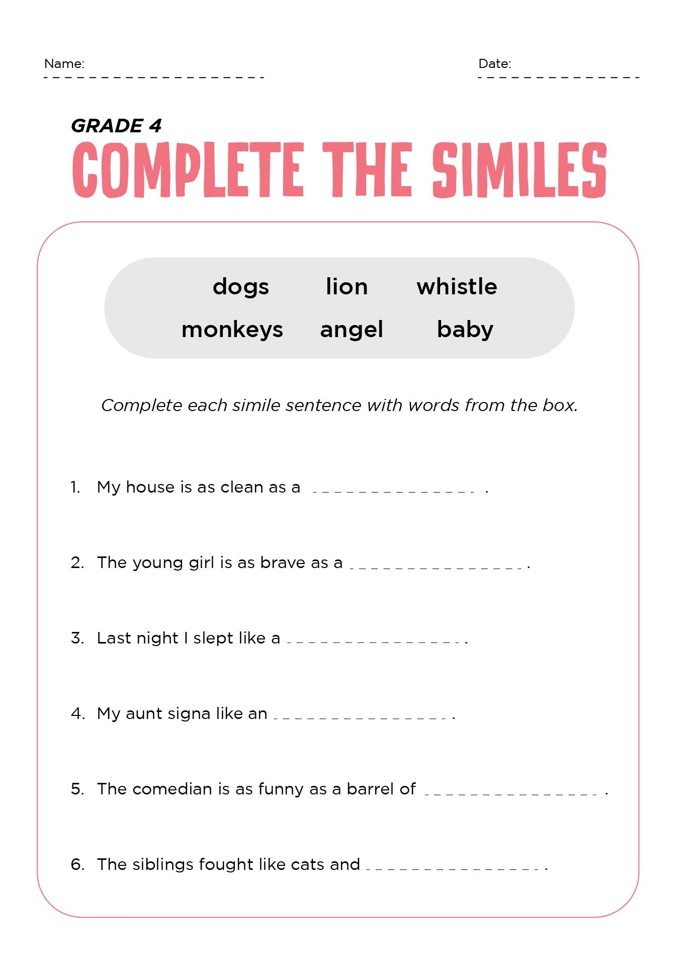 4th Grade Grammar 10 Free PDF Printables Printablee
