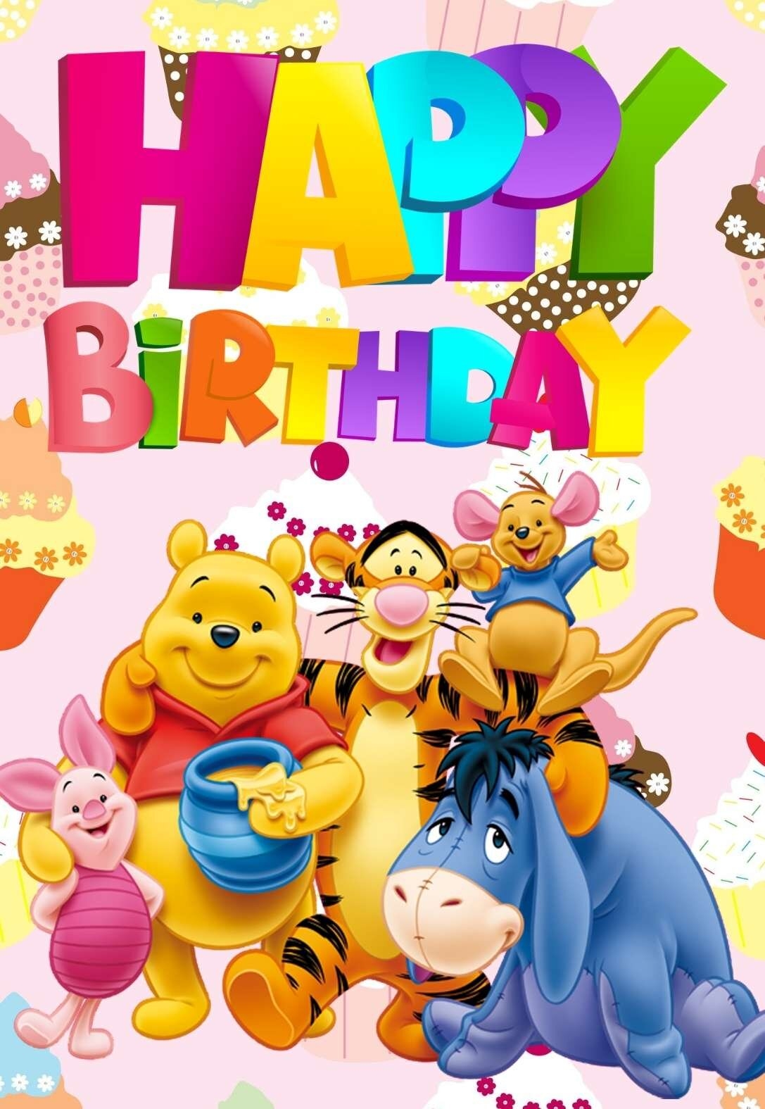 5 Awesome Pooh Bear Printable Birthday Cards Messages PRINTBIRTHDAY 