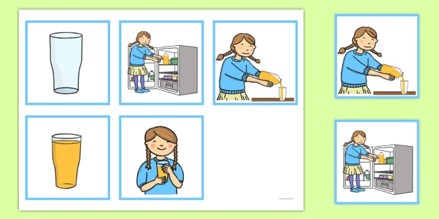 5 Step Sequencing Cards Pouring Juice Sequencing Cards Juice