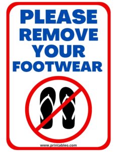 53 Printable Please Remove Your Shoes Sign
