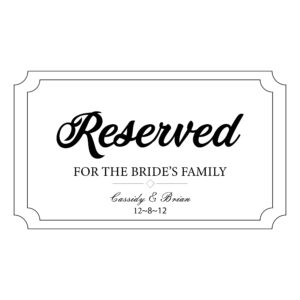 6 Best Images Of Printable Wedding Reserved Signs Free Printable