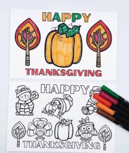 6 Free Printable Thanksgiving Cards To Color For Kids