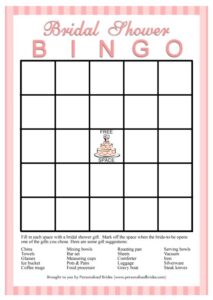 7 Sets Of Free Printable Bridal Showers Bingo Cards