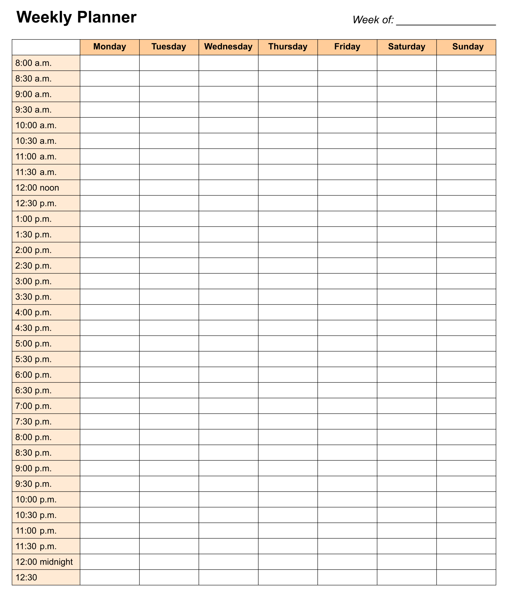 8 Best Images Of 24 Hour Calendar Printable 24 Hour Schedule Template 