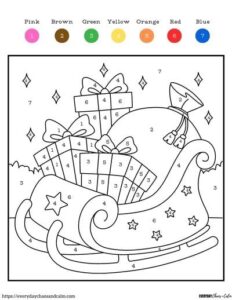 8 Free Printable Christmas Color By Number Pages For Kids