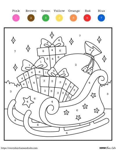 8 Free Printable Christmas Color By Number Pages For Kids