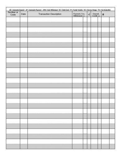 8 Printable Checkbook Register Examples To Download