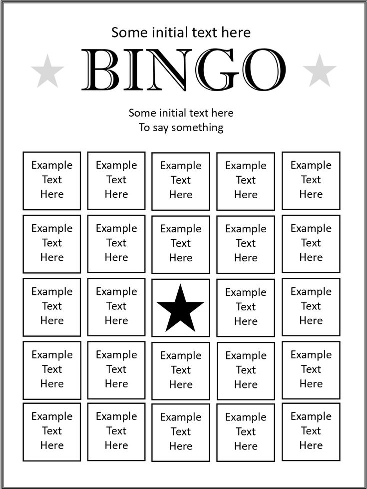 Make Your Own Bingo Cards Printable Free