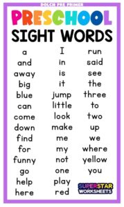 A Printable Sight Words Worksheet For Pre School Students To Practice