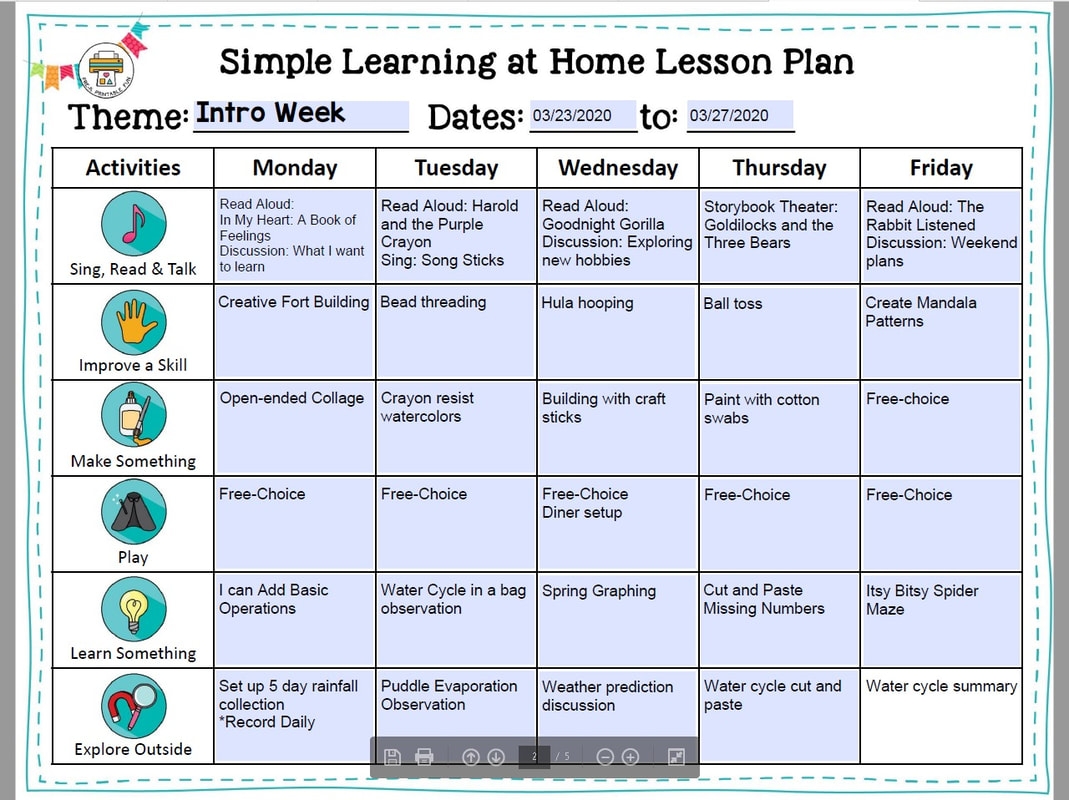 Free Pre K Lesson Plans Printable