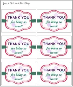 A Sweet And Simple Thank You Gift with FREE Printable Thank You