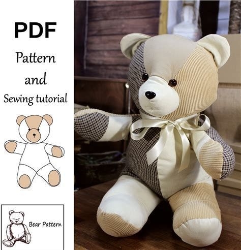 A Teddy Bear With A Bow On It 39 s Neck And The Pattern Is Shown