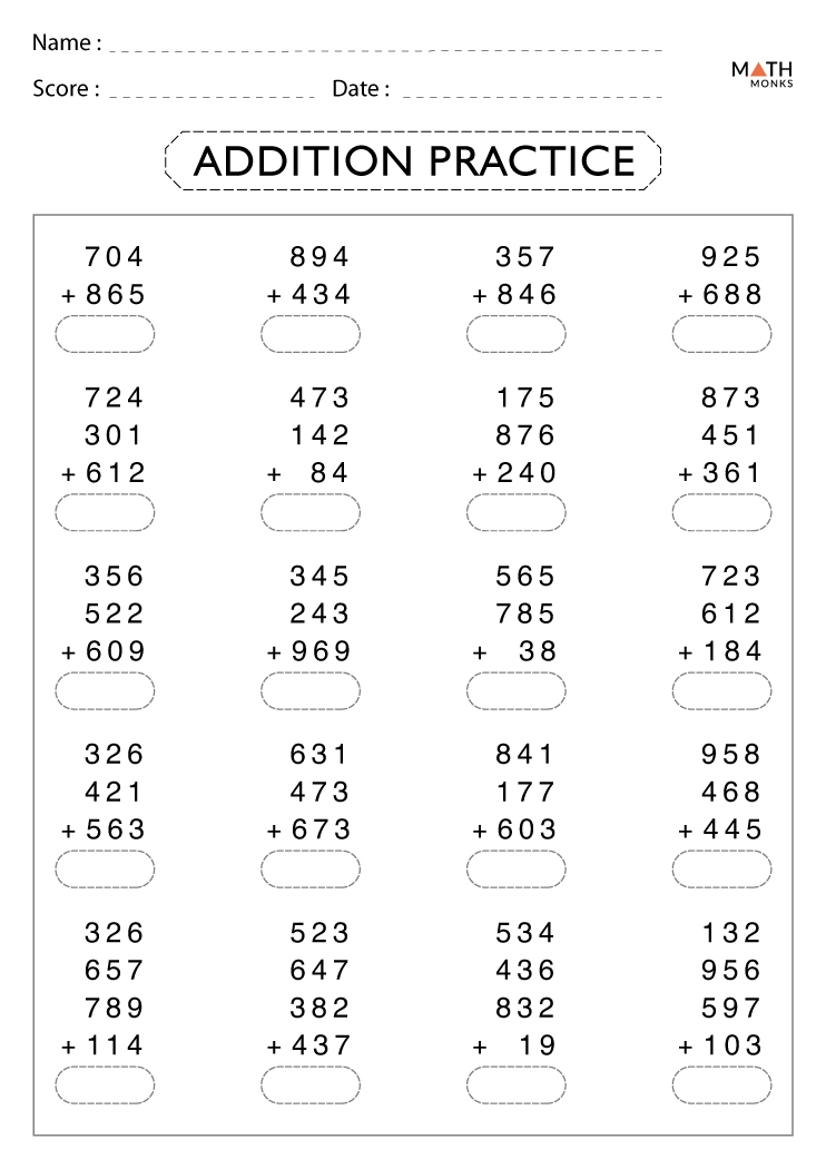 Free Printable Worksheets For 4Th Grade Math