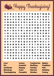 Adult Thanksgiving Games 13 Free PDF Printables Printablee