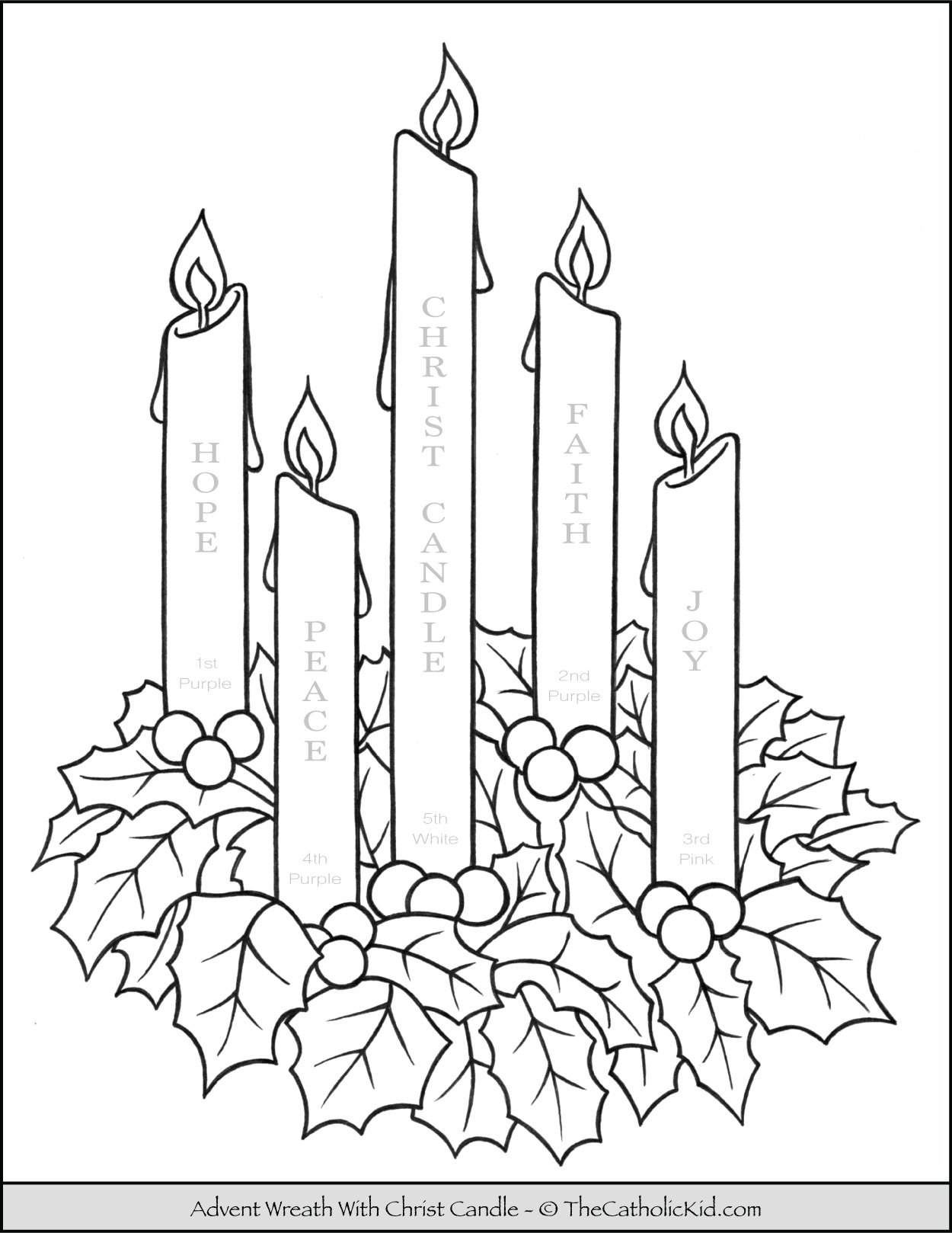 Free Printable Advent Wreath Coloring Page