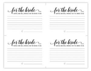 Advice For The Bride Cards Free Printable FREE PRINTABLE TEMPLATES